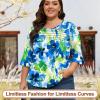 imageBlingfit 34 Length Sleeve Womens Tops Dressy Casual Shirts Ruffle Bell Sleeve Front Pleated Fasion Trendy Summer BlousesBbfgl
