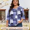imageBlingfit 34 Length Sleeve Womens Tops Dressy Casual Shirts Ruffle Bell Sleeve Front Pleated Fasion Trendy Summer BlousesBlue Cl