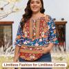 imageBlingfit 34 Length Sleeve Womens Tops Dressy Casual Shirts Ruffle Bell Sleeve Front Pleated Fasion Trendy Summer BlousesBrof