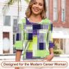 imageBlingfit 34 Length Sleeve Womens Tops Dressy Casual Shirts Ruffle Bell Sleeve Front Pleated Fasion Trendy Summer BlousesGreen Bk