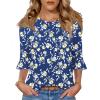 B-blue Background With Yellow Flowers