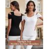 imageBlingfit Cold Shoulder Tops Tunic Summer Slim Fit Shirts for Women V Neck Short Sleeve Casual Tees Workout TopsBlack