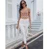 imageBlingfit Cold Shoulder Tops Tunic Summer Slim Fit Shirts for Women V Neck Short Sleeve Casual Tees Workout TopsBohemian Prints
