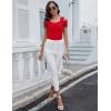imageBlingfit Cold Shoulder Tops Tunic Summer Slim Fit Shirts for Women V Neck Short Sleeve Casual Tees Workout TopsDark Blue Red