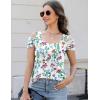 imageBlingfit Trendy Summer Sexy Top for Women Cold Shoulder Tops V Neck Pleated Blouses Dressy Casual Loose Fit Printed ShirtsBwhite Background Printing