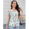imageBlingfit Trendy Summer Sexy Top for Women Cold Shoulder Tops V Neck Pleated Blouses Dressy Casual Loose Fit Printed ShirtsBwhite Background Printing