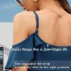 imageBlingfit Women Summer Cold Shoulder Tops Loose V Neck Short Sleeve Blouses Sexy Casual Ruffle Sleeves Tunic Shirts SXXLAblue
