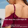 imageBlingfit Women Summer Cold Shoulder Tops Loose V Neck Short Sleeve Blouses Sexy Casual Ruffle Sleeves Tunic Shirts SXXLAburgundy