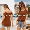 imageBlingfit Women Summer Cold Shoulder Tops Loose V Neck Short Sleeve Blouses Sexy Casual Ruffle Sleeves Tunic Shirts SXXLAcaramel