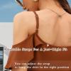 imageBlingfit Women Summer Cold Shoulder Tops Loose V Neck Short Sleeve Blouses Sexy Casual Ruffle Sleeves Tunic Shirts SXXLAcaramel