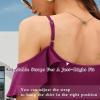 imageBlingfit Women Summer Cold Shoulder Tops Loose V Neck Short Sleeve Blouses Sexy Casual Ruffle Sleeves Tunic Shirts SXXLApurple Red