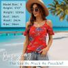 imageBlingfit Women Summer Cold Shoulder Tops Loose V Neck Short Sleeve Blouses Sexy Casual Ruffle Sleeves Tunic Shirts SXXLAred Flower2