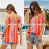 imageBlingfit Women Summer Cold Shoulder Tops Loose V Neck Short Sleeve Blouses Sexy Casual Ruffle Sleeves Tunic Shirts SXXLArts