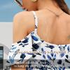 imageBlingfit Women Summer Cold Shoulder Tops Loose V Neck Short Sleeve Blouses Sexy Casual Ruffle Sleeves Tunic Shirts SXXLAwblp