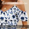 imageBlingfit Women Summer Cold Shoulder Tops Loose V Neck Short Sleeve Blouses Sexy Casual Ruffle Sleeves Tunic Shirts SXXLAwblp