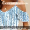 imageBlingfit Women Summer Cold Shoulder Tops Loose V Neck Short Sleeve Blouses Sexy Casual Ruffle Sleeves Tunic Shirts SXXLAwbpp