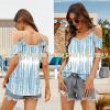 imageBlingfit Women Summer Cold Shoulder Tops Loose V Neck Short Sleeve Blouses Sexy Casual Ruffle Sleeves Tunic Shirts SXXLAwbpp