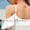 imageBlingfit Women Summer Cold Shoulder Tops Loose V Neck Short Sleeve Blouses Sexy Casual Ruffle Sleeves Tunic Shirts SXXLAwhite