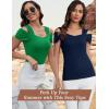 imageBlingfit Womens Blouses and Tops Dressy Cutout Short Sleeve Top Summer Sexy Going Out Tops Green