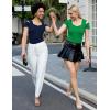 imageBlingfit Womens Blouses and Tops Dressy Cutout Short Sleeve Top Summer Sexy Going Out Tops Green