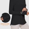 imageBlingfit Womens Workout Tops Long Sleeve Running Hiking Athletic Gym Shirts Lightweight UPF50 UV Rash Guard Sun ProtectionBlack