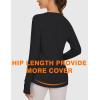 imageBlingfit Womens Workout Tops Long Sleeve Running Hiking Athletic Gym Shirts Lightweight UPF50 UV Rash Guard Sun ProtectionBlack