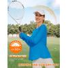 imageBlingfit Womens Workout Tops Long Sleeve Running Hiking Athletic Gym Shirts Lightweight UPF50 UV Rash Guard Sun ProtectionBlue