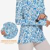 imageBlingfit Womens Workout Tops Long Sleeve Running Hiking Athletic Gym Shirts Lightweight UPF50 UV Rash Guard Sun ProtectionBlue Freesia