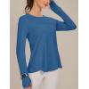 imageBlingfit Womens Workout Tops Long Sleeve Running Hiking Athletic Gym Shirts Lightweight UPF50 UV Rash Guard Sun ProtectionDarkblue