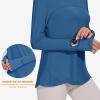 imageBlingfit Womens Workout Tops Long Sleeve Running Hiking Athletic Gym Shirts Lightweight UPF50 UV Rash Guard Sun ProtectionDarkblue