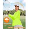 imageBlingfit Womens Workout Tops Long Sleeve Running Hiking Athletic Gym Shirts Lightweight UPF50 UV Rash Guard Sun ProtectionFluorescent Green