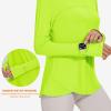 imageBlingfit Womens Workout Tops Long Sleeve Running Hiking Athletic Gym Shirts Lightweight UPF50 UV Rash Guard Sun ProtectionFluorescent Green