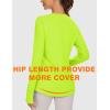 imageBlingfit Womens Workout Tops Long Sleeve Running Hiking Athletic Gym Shirts Lightweight UPF50 UV Rash Guard Sun ProtectionFluorescent Green