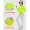 imageBlingfit Womens Workout Tops Long Sleeve Running Hiking Athletic Gym Shirts Lightweight UPF50 UV Rash Guard Sun ProtectionFluorescent Green
