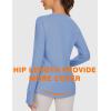 imageBlingfit Womens Workout Tops Long Sleeve Running Hiking Athletic Gym Shirts Lightweight UPF50 UV Rash Guard Sun ProtectionHazel Blue