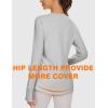 imageBlingfit Womens Workout Tops Long Sleeve Running Hiking Athletic Gym Shirts Lightweight UPF50 UV Rash Guard Sun ProtectionLight Gray