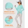 imageBlingfit Womens Workout Tops Long Sleeve Running Hiking Athletic Gym Shirts Lightweight UPF50 UV Rash Guard Sun ProtectionLight Green