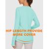 imageBlingfit Womens Workout Tops Long Sleeve Running Hiking Athletic Gym Shirts Lightweight UPF50 UV Rash Guard Sun ProtectionLight Green
