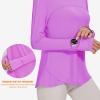 imageBlingfit Womens Workout Tops Long Sleeve Running Hiking Athletic Gym Shirts Lightweight UPF50 UV Rash Guard Sun ProtectionLight Purple