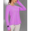 imageBlingfit Womens Workout Tops Long Sleeve Running Hiking Athletic Gym Shirts Lightweight UPF50 UV Rash Guard Sun ProtectionLight Purple