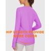 imageBlingfit Womens Workout Tops Long Sleeve Running Hiking Athletic Gym Shirts Lightweight UPF50 UV Rash Guard Sun ProtectionLight Purple