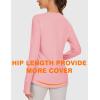 imageBlingfit Womens Workout Tops Long Sleeve Running Hiking Athletic Gym Shirts Lightweight UPF50 UV Rash Guard Sun ProtectionPink