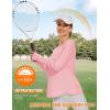 imageBlingfit Womens Workout Tops Long Sleeve Running Hiking Athletic Gym Shirts Lightweight UPF50 UV Rash Guard Sun ProtectionPink