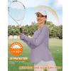 imageBlingfit Womens Workout Tops Long Sleeve Running Hiking Athletic Gym Shirts Lightweight UPF50 UV Rash Guard Sun ProtectionPuple Gray