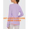 imageBlingfit Womens Workout Tops Long Sleeve Running Hiking Athletic Gym Shirts Lightweight UPF50 UV Rash Guard Sun ProtectionPurple