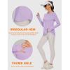 imageBlingfit Womens Workout Tops Long Sleeve Running Hiking Athletic Gym Shirts Lightweight UPF50 UV Rash Guard Sun ProtectionPurple