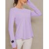imageBlingfit Womens Workout Tops Long Sleeve Running Hiking Athletic Gym Shirts Lightweight UPF50 UV Rash Guard Sun ProtectionPurple