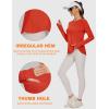 imageBlingfit Womens Workout Tops Long Sleeve Running Hiking Athletic Gym Shirts Lightweight UPF50 UV Rash Guard Sun ProtectionTomato Red