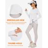 imageBlingfit Womens Workout Tops Long Sleeve Running Hiking Athletic Gym Shirts Lightweight UPF50 UV Rash Guard Sun ProtectionWhite