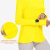 imageBlingfit Womens Workout Tops Long Sleeve Running Hiking Athletic Gym Shirts Lightweight UPF50 UV Rash Guard Sun ProtectionYellow